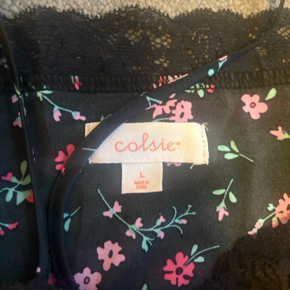 Colsie Size Large Black Floral Pajama Set New WiTh Tags. - Picture 4 of 6